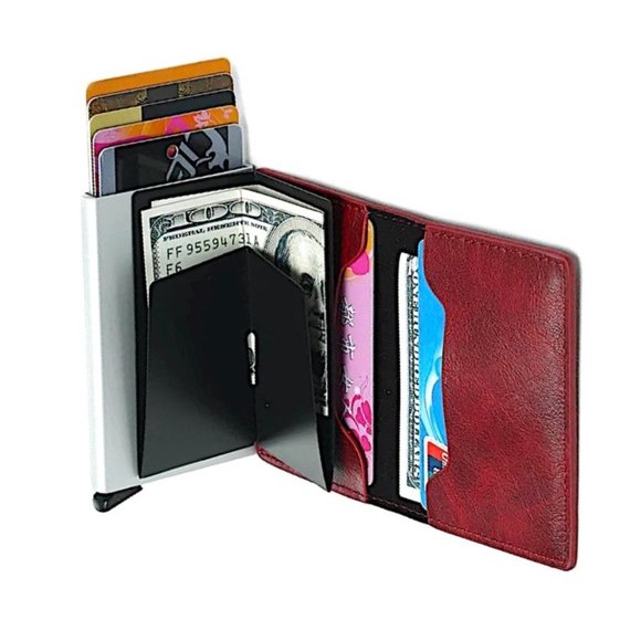 Mens RFID Blocking Leather Credit Card ID Holder Pop Up Slim Card Wallet - Picture 12 of 13